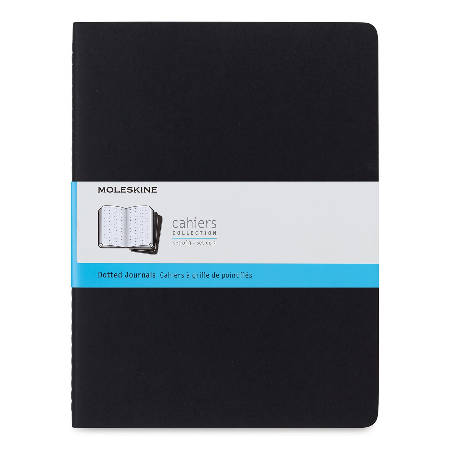 Moleskine Cahier Journals 93/4" x 71/2", Dotted, Black, Pkg of 3