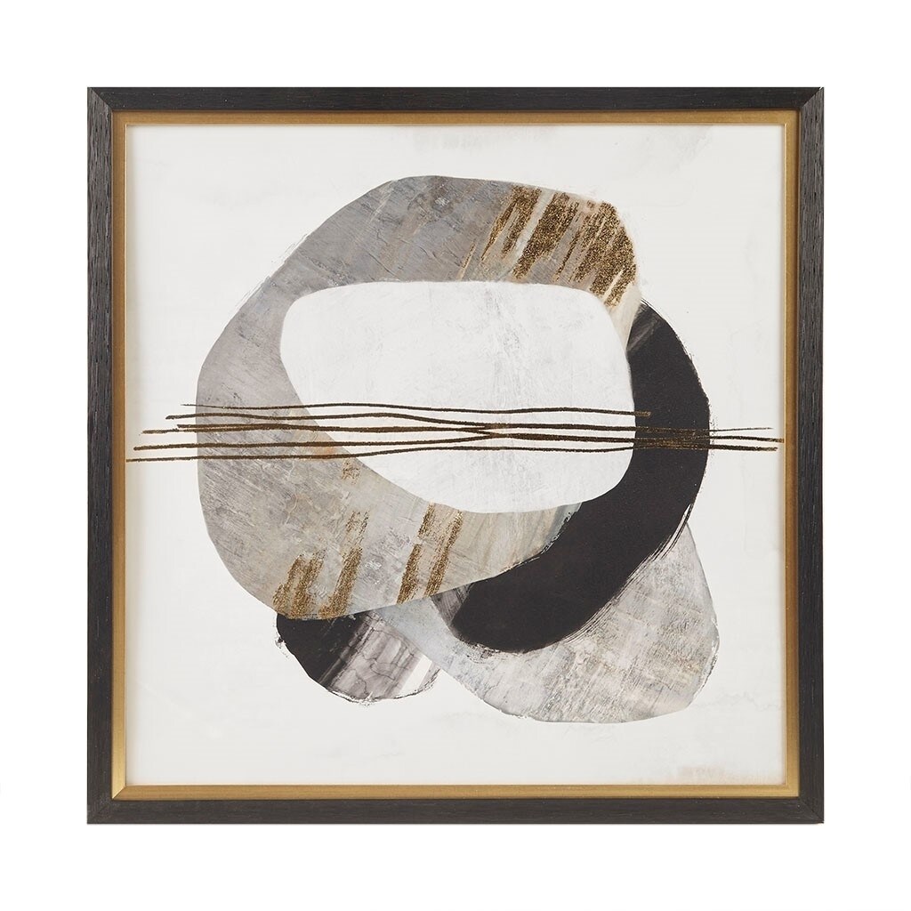 Gracie Mills Dwayne Contemporary Gold Foil Abstract Wall Art - Grace-14292