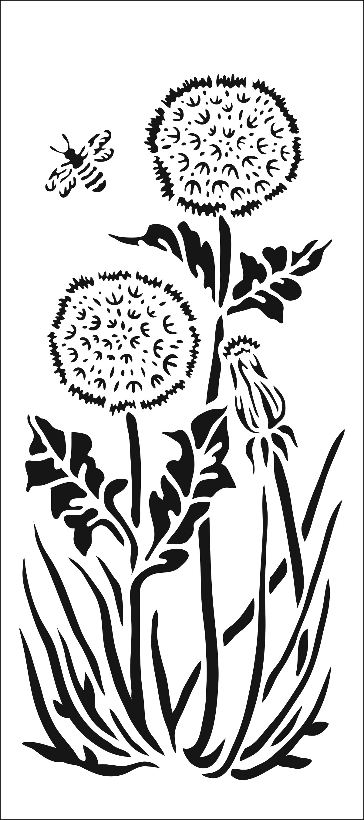 Crafter&#x27;s Workshop Slimline Stencil 4&#x22;X9&#x22;-Dandelion Puffs