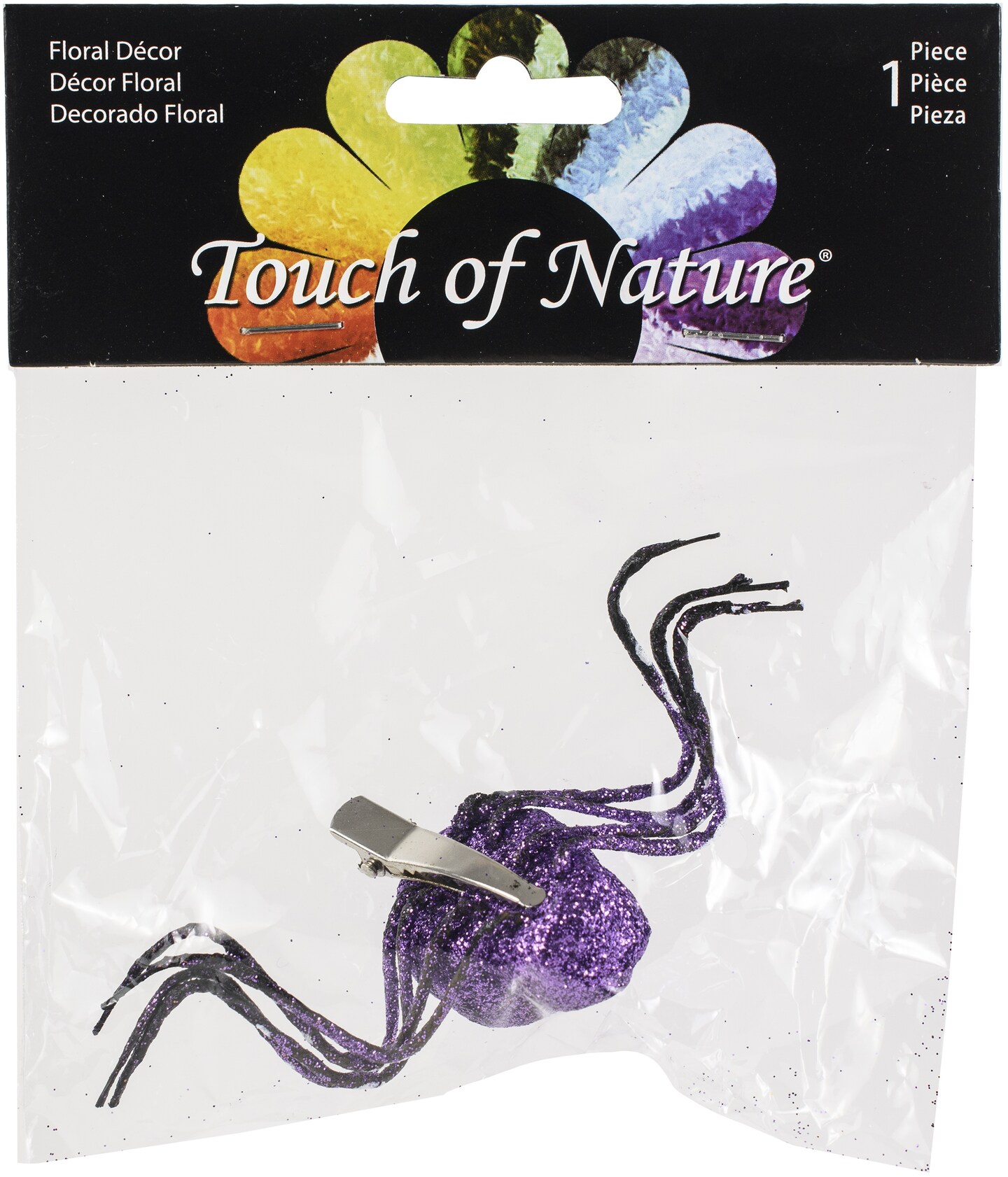 Touch Of Nature Miniature Glitter Spider 4.75&#x22;