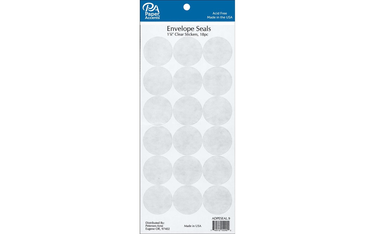 Envelope Seals 1 1/8&#x22; 18pc Clear