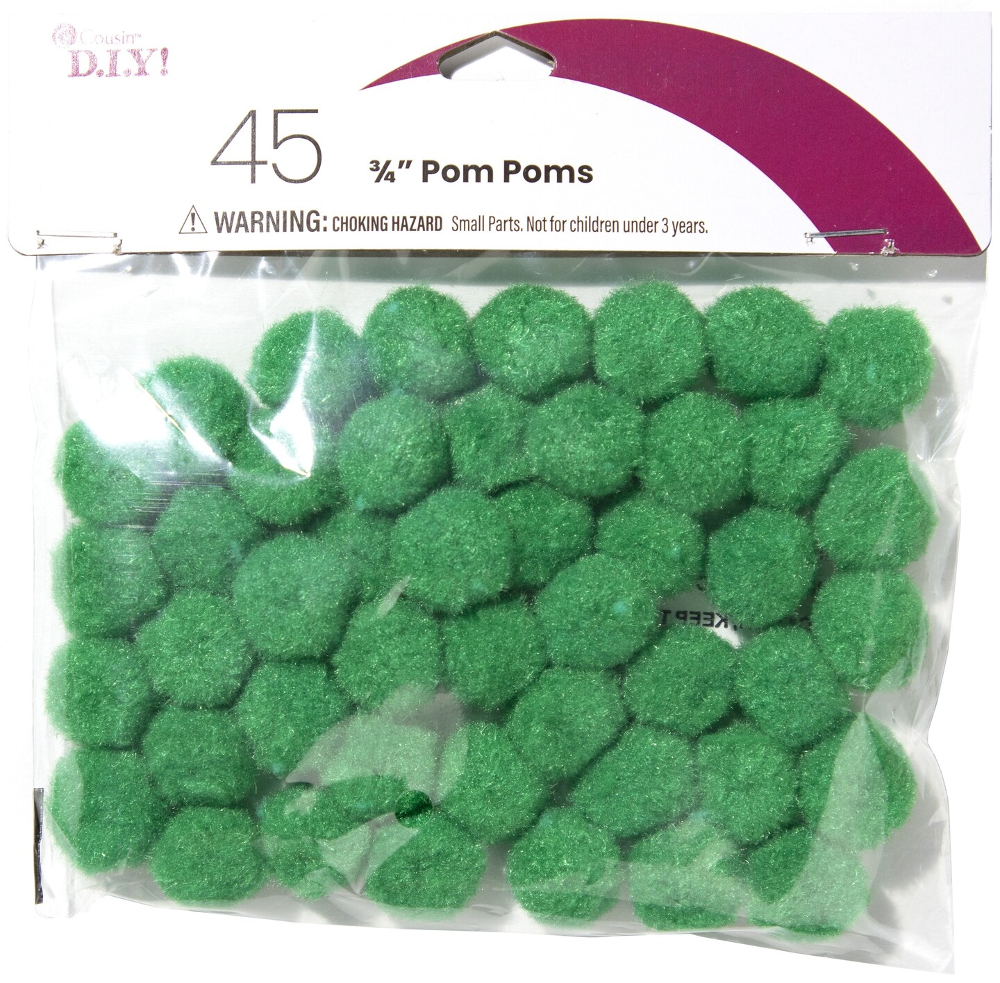 CousinDIY Pom-Poms .75&#x22; 45/Pkg-Kelly Green