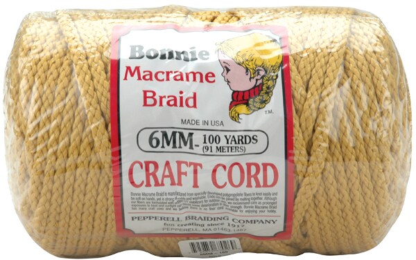 Pepperell Bonnie Macrame Craft Cord 6mmX100yd (Gold)