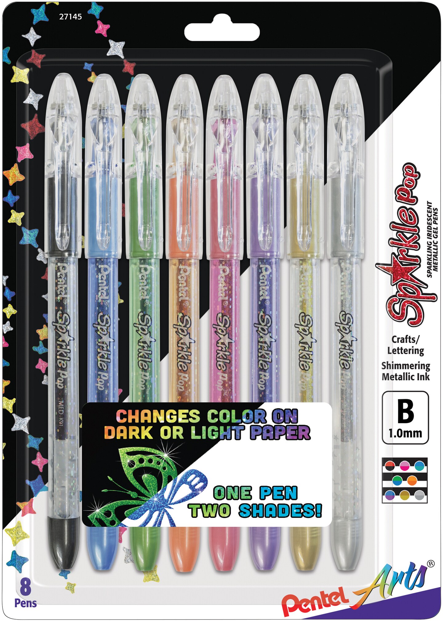 Pentel Sparkle Pop Metallic Gel Pens 1.0mm 8/Pkg-Assorted Colors