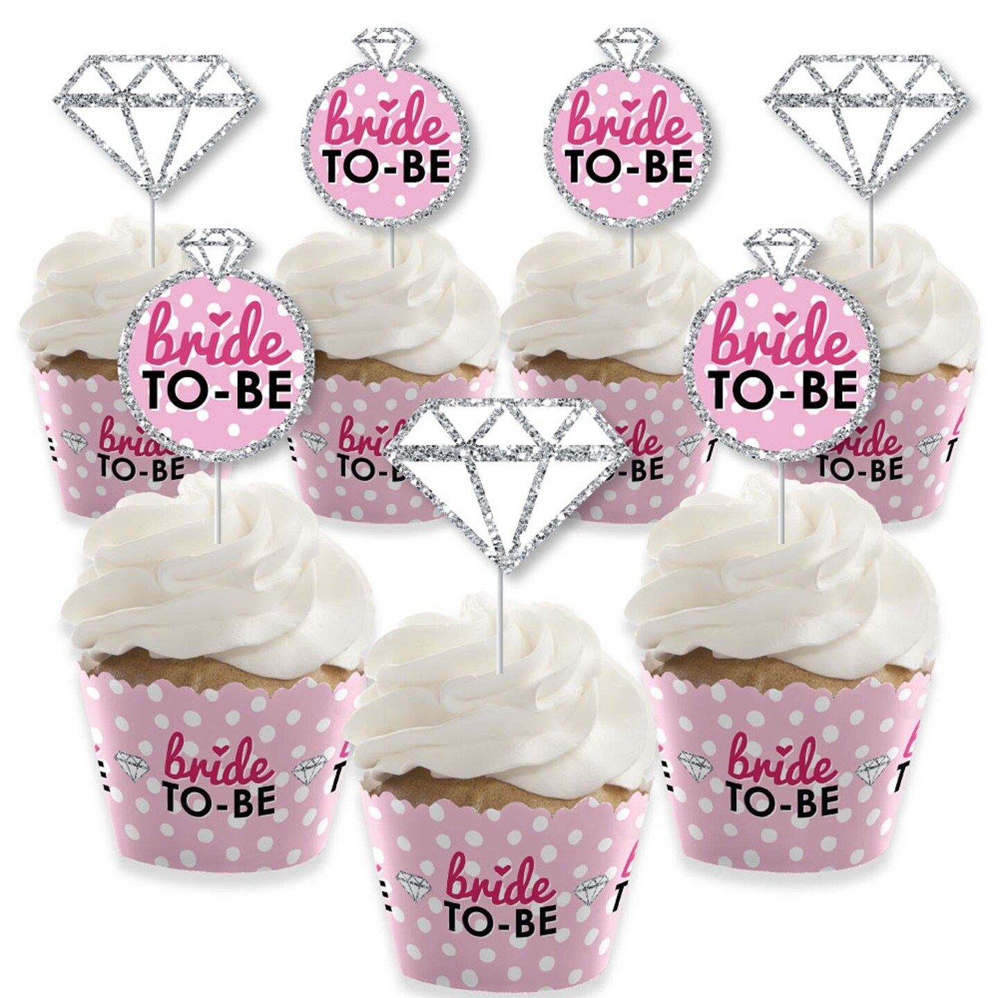 Big Dot of Happiness BrideToBe Cupcake Decoration Bridal Shower or Classy Bachelorette