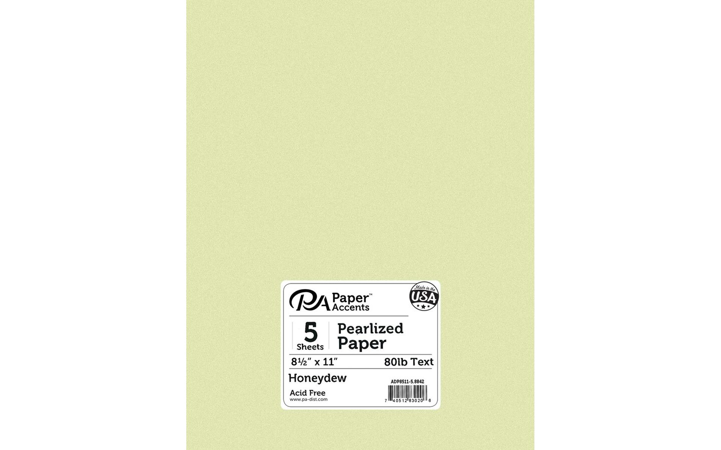 Accent Design Paper Accents 8.5x11 Pearlized Honeydew | Michaels