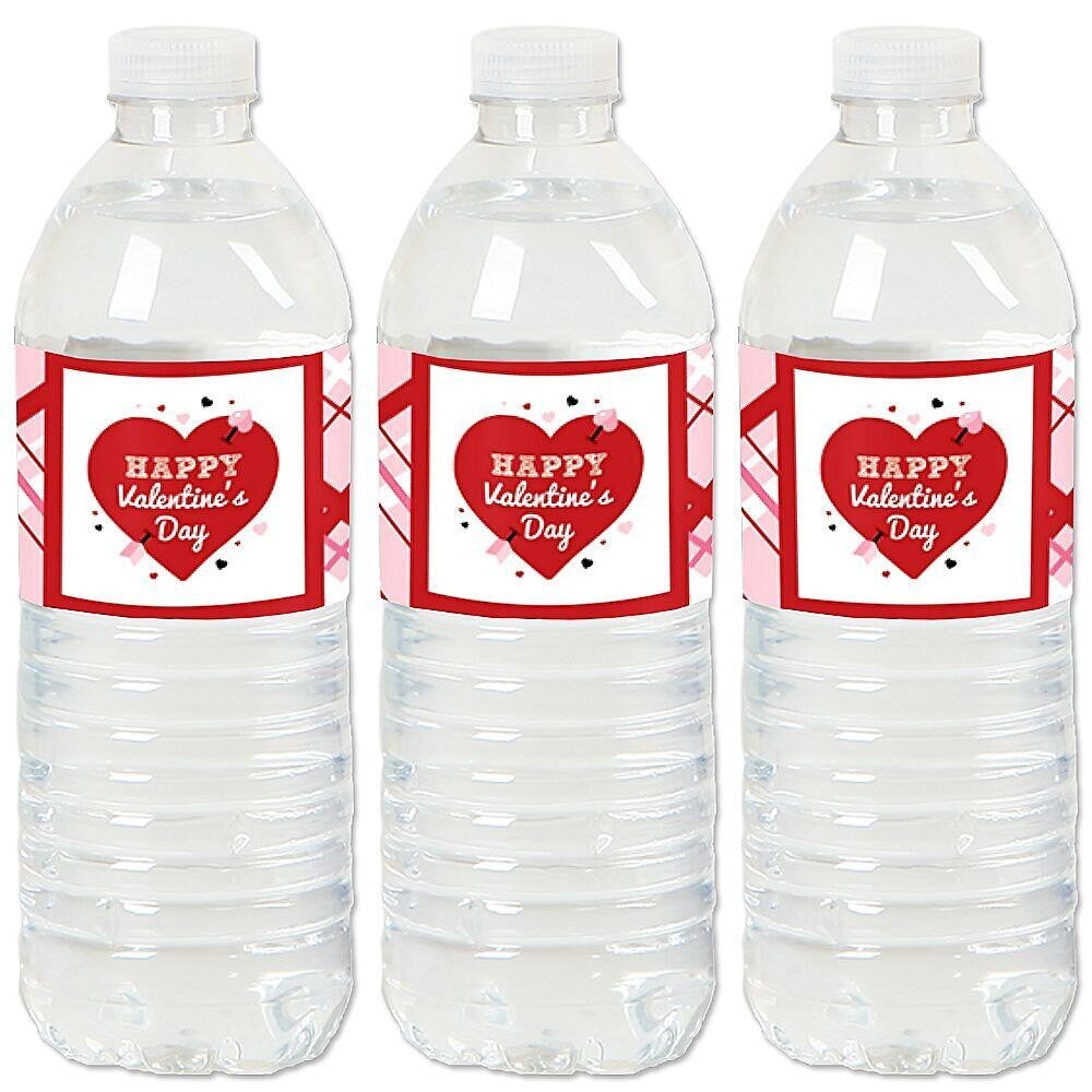 Big Dot of Happiness Conversation Hearts - Valentine&#x27;s Day Party Water Bottle Sticker Labels - Set of 20