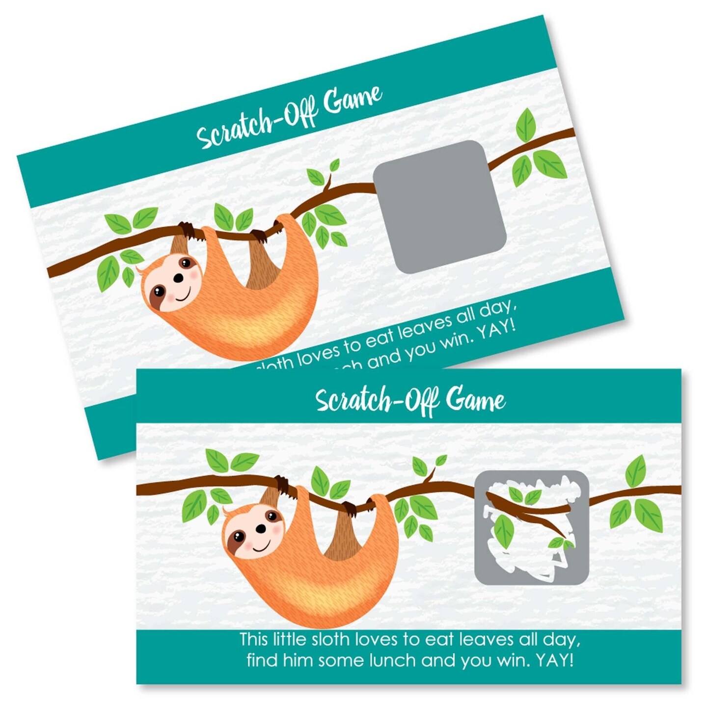 Big Dot of Happiness Let&#x27;s Hang - Sloth - Baby Shower or Birthday Party Game Scratch Off Cards - 22 Count