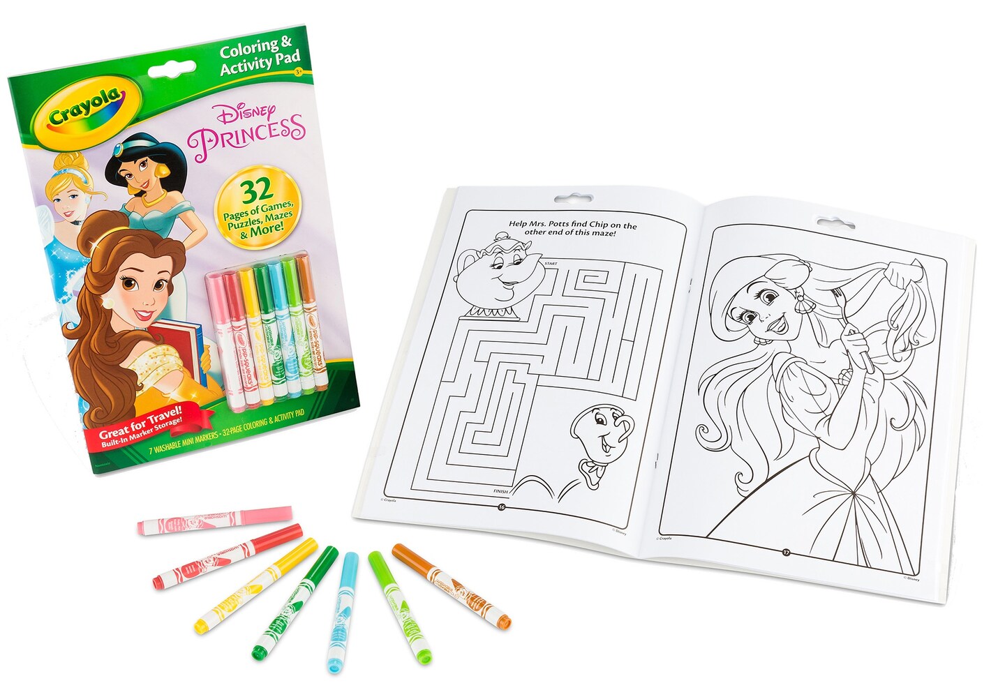 Crayola Coloring & Activity Pad W/Markers-Disney Princess | Michaels