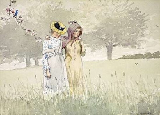 Girls Strolling In An Orchard Poster Print by Winslow Homer - Item # VARPDX268123