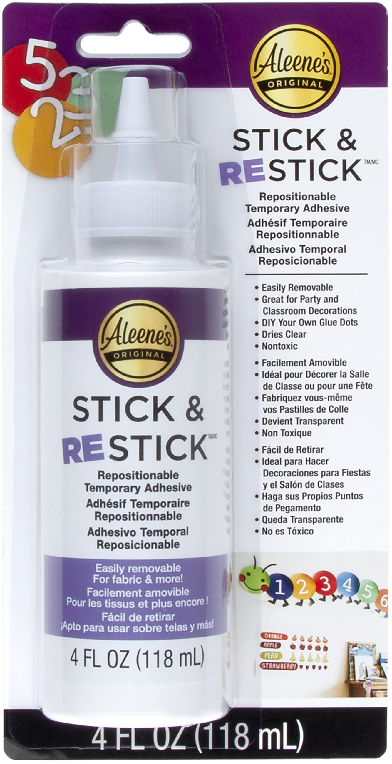 Aleene&#x27;s Stick &#x26; Restick Adhesive Carded-4oz