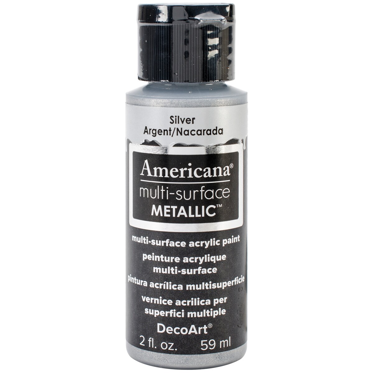 Multipack of 3 - Americana Multi-Surface Metallic Acrylic Paint 2oz-Silver