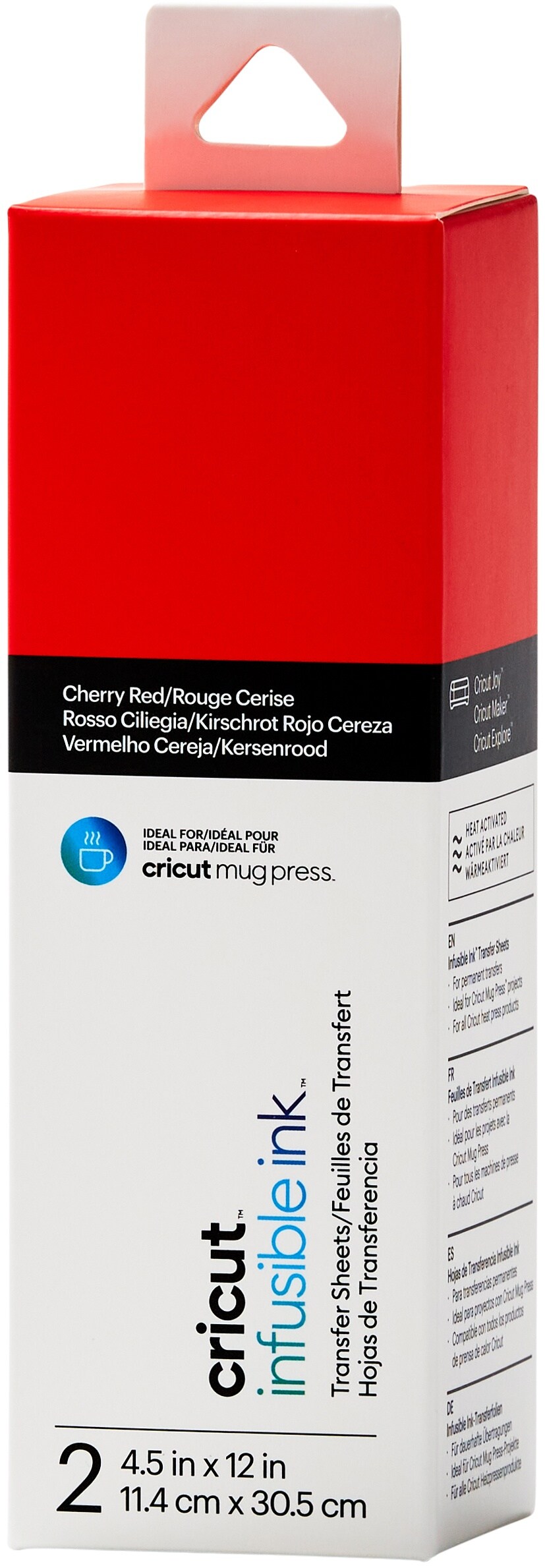 Cricut Mug Press Infusible Ink Transfer Sheets 4.5"X12"Solid Cherry