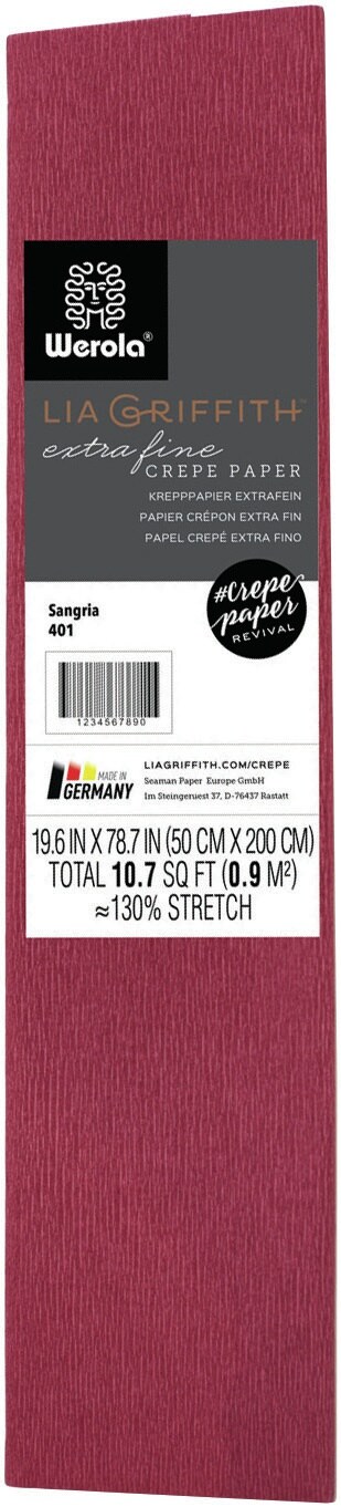 Lia Griffith Extra Fine Crepe Paper 19.6&#x22;X78.7&#x22;-Sangria