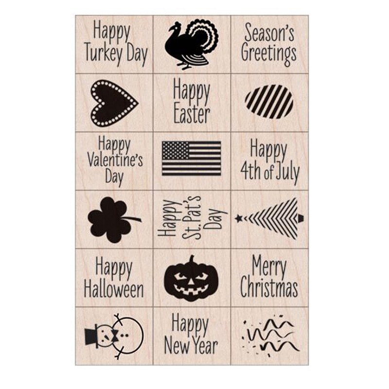 Ink &#x27;n&#x27; Stamp A Year of Holidays Stamps, Set of 18