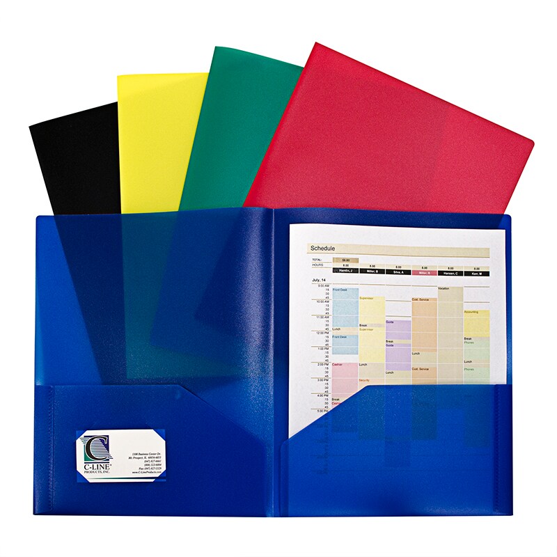 TwoPocket Heavyweight Poly Portfolio Folder, Assorted Primary Colors, Pack Of 10 Michaels