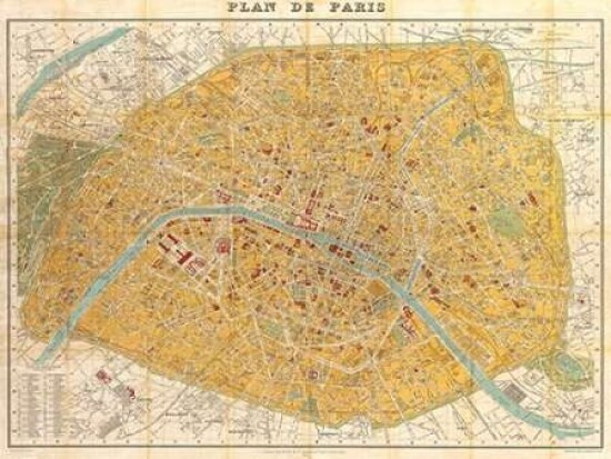 Gilded Map of Paris Poster Print by  Joannoo - Item # VARPDX3JO2877