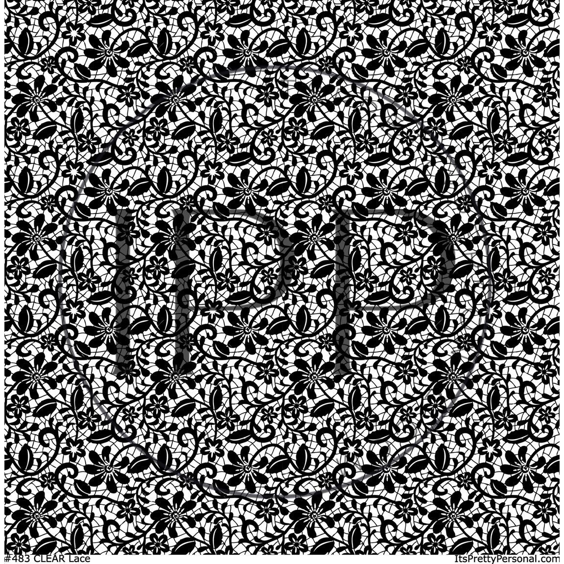#483 CLEAR- Black Lace 12x12 Pattern Vinyl