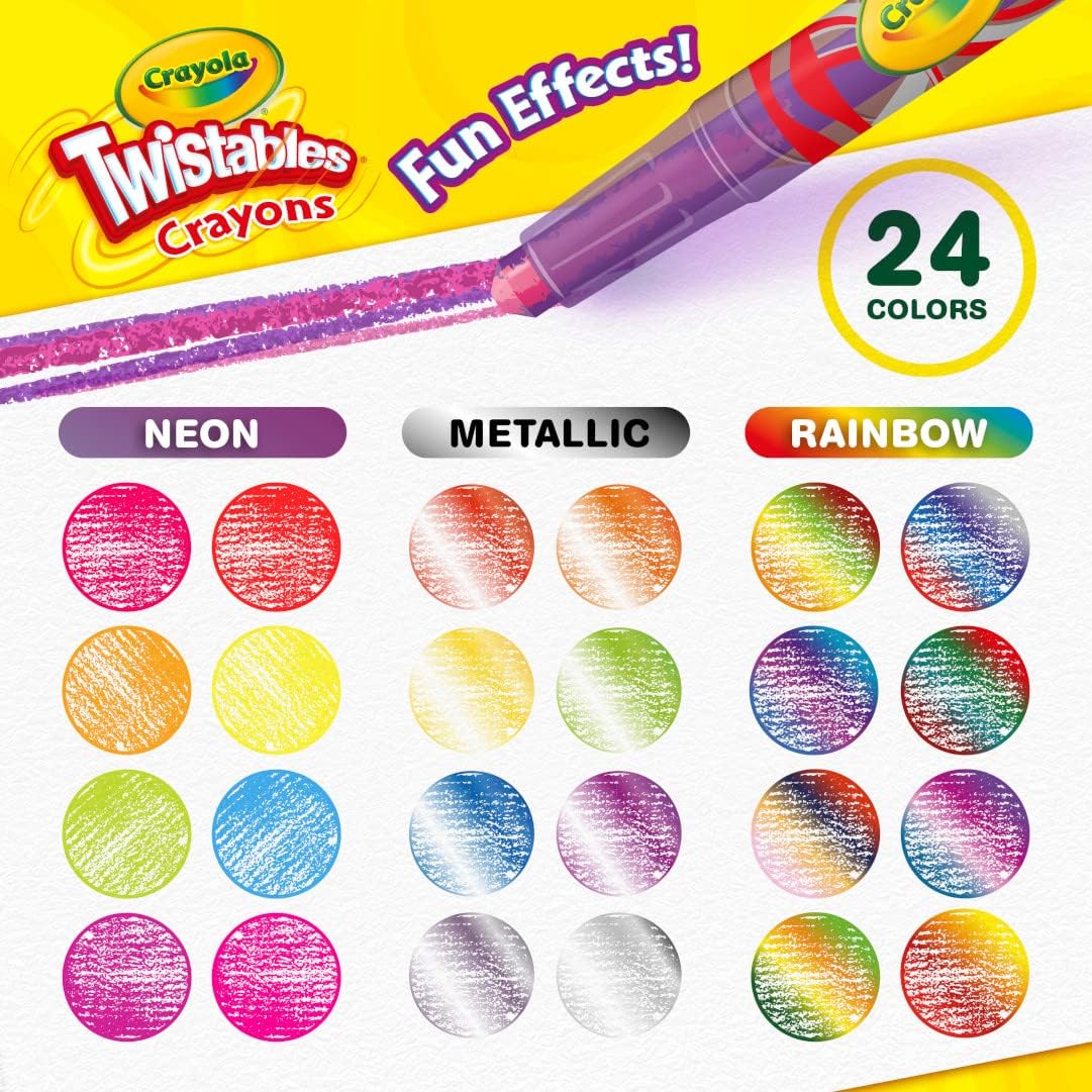 Twistable Crayons: A Fun Gift for Kids with 24 Count and Fun Effects