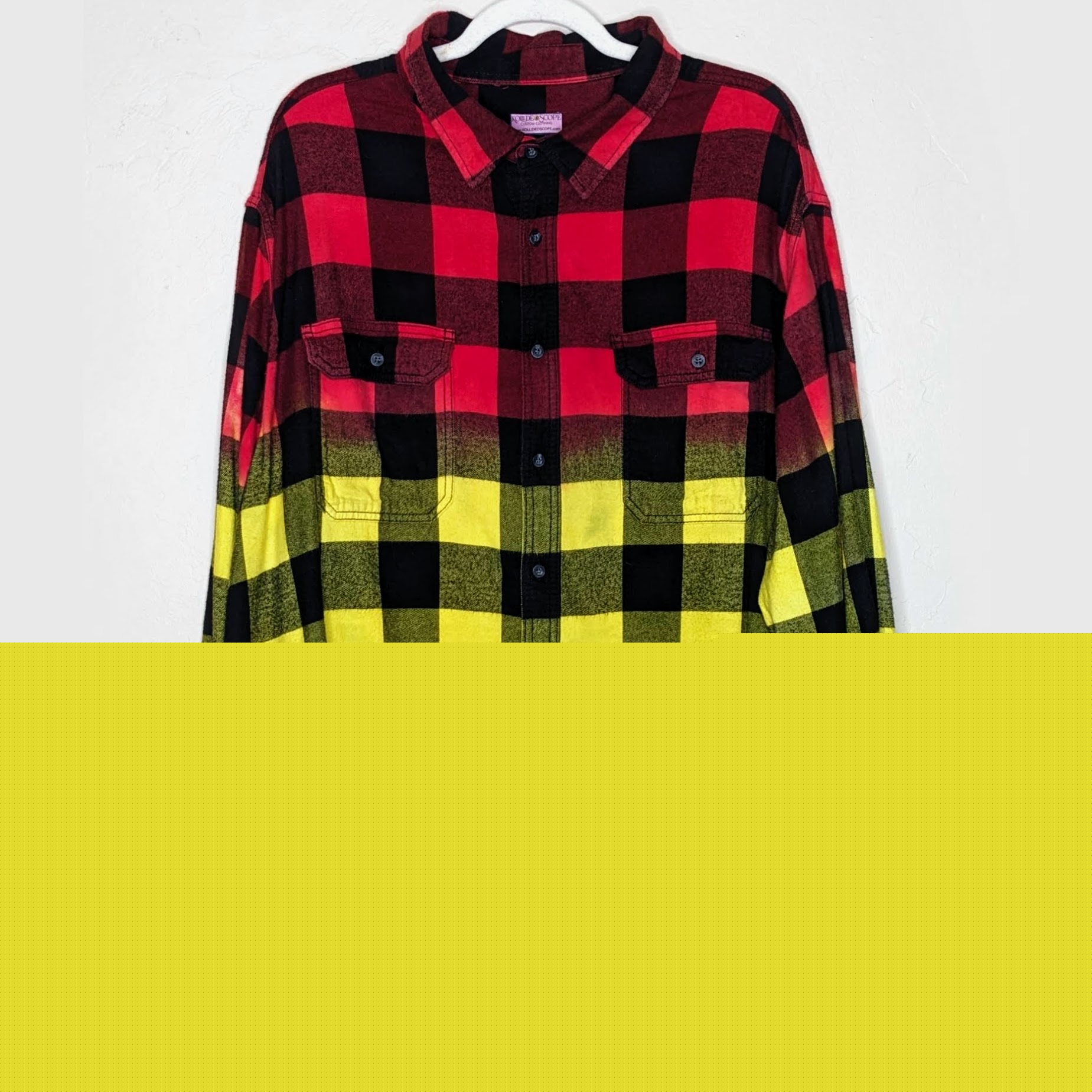 Rasta Tie Dye Flannel - Women's Red Yellow Green Oversized Reggae Buffalo Plaid Shirt - image8
