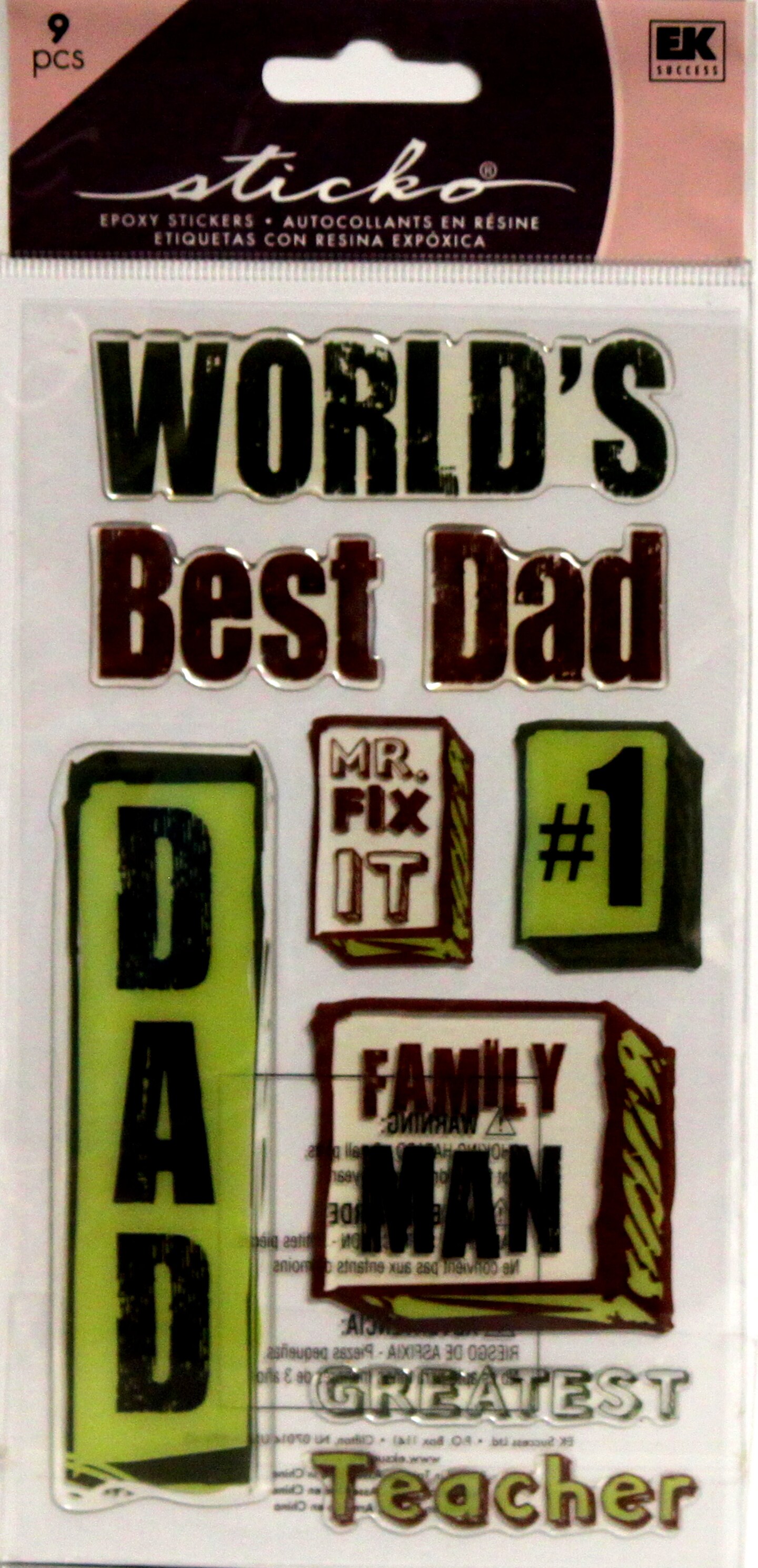 Sticko Best Dad Dimensional Epoxy Stickers