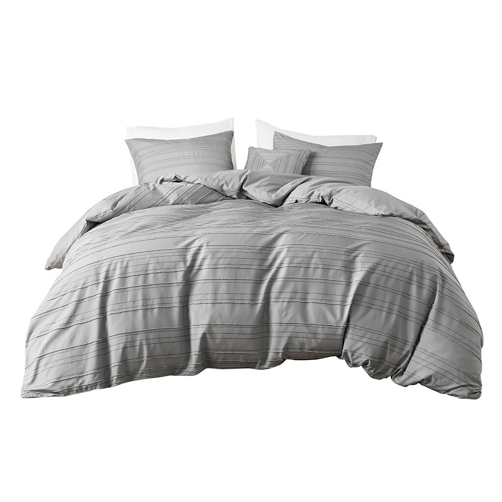 Fusion Lennox - Tende foderate con occhielli, 100% cotone, 46 x 183 cm, colore: grigio/grigio