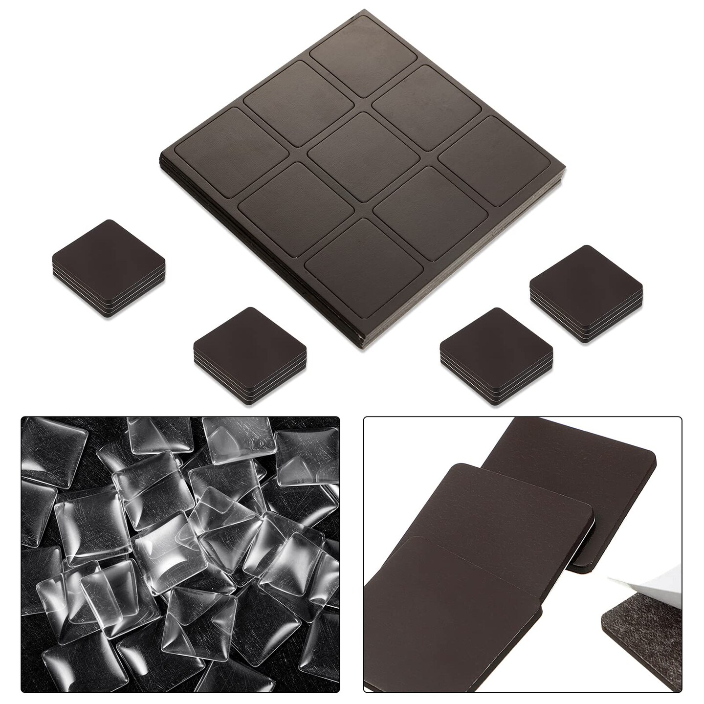 72 PCS Craft Magnets Glass Ceramic Ferrite Magnet with Adhesive Backing and Transparent Clear Glass Cabochons for DIY Craft Fridge Refrigerator Magnets Pendants(Square,1.2 Inch)