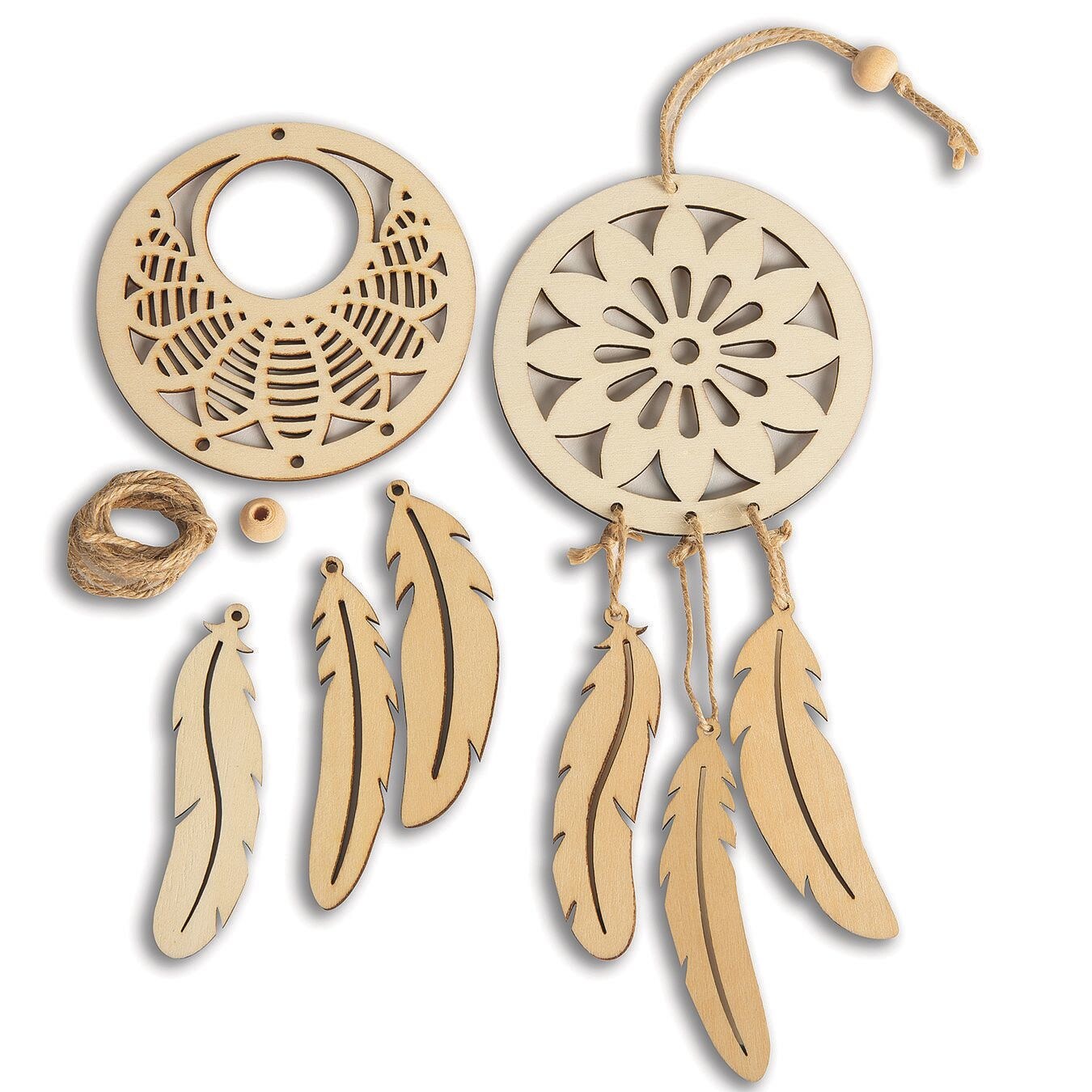S&#x26;S&#xAE; Wood Mandala Dreamcatcher Kit (Pack of 12)