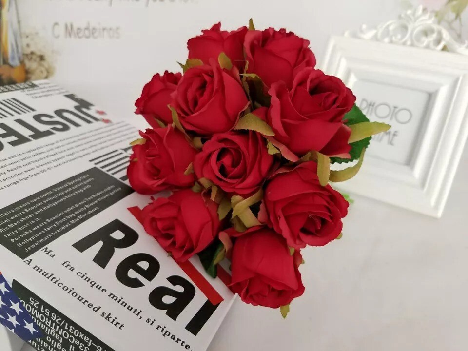 12 Head Silk Rose Flowers