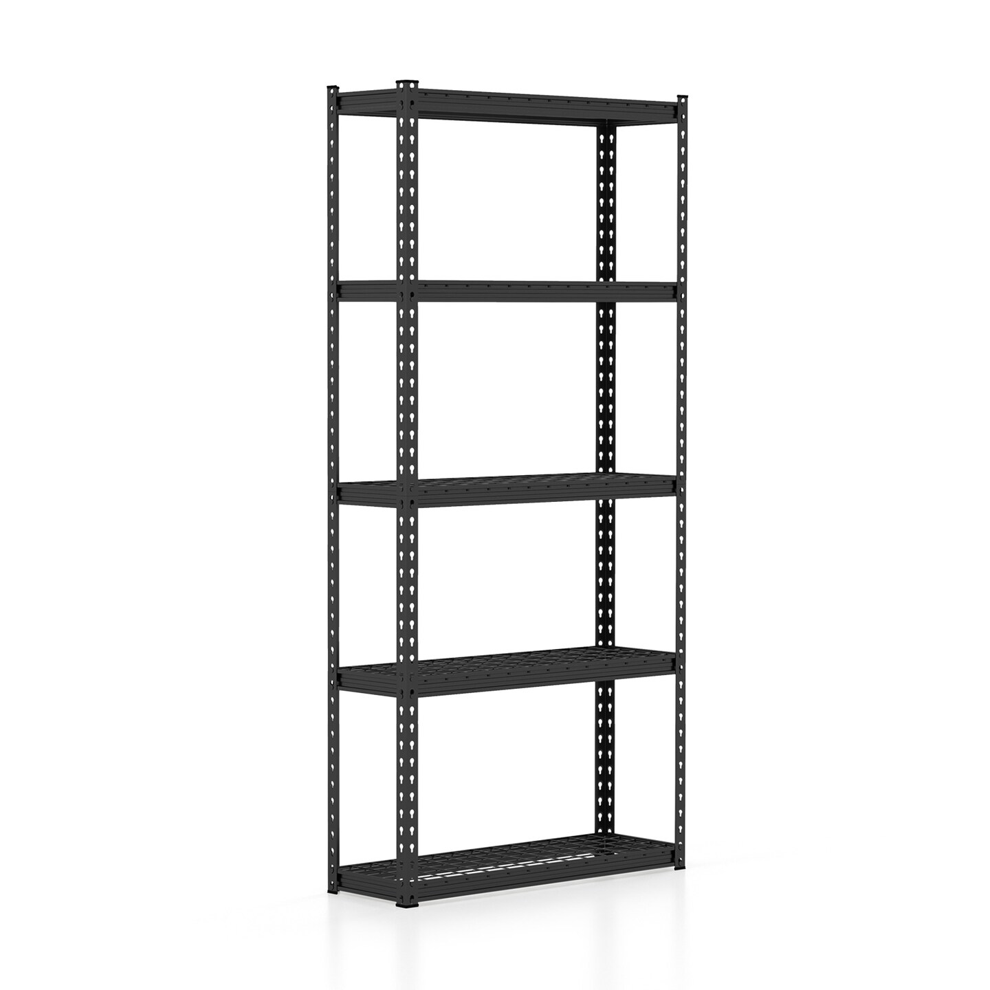 5-tier Metal Shelving Unit With Anti-slip Foot Pad Height Adjustable Shelves For Garage