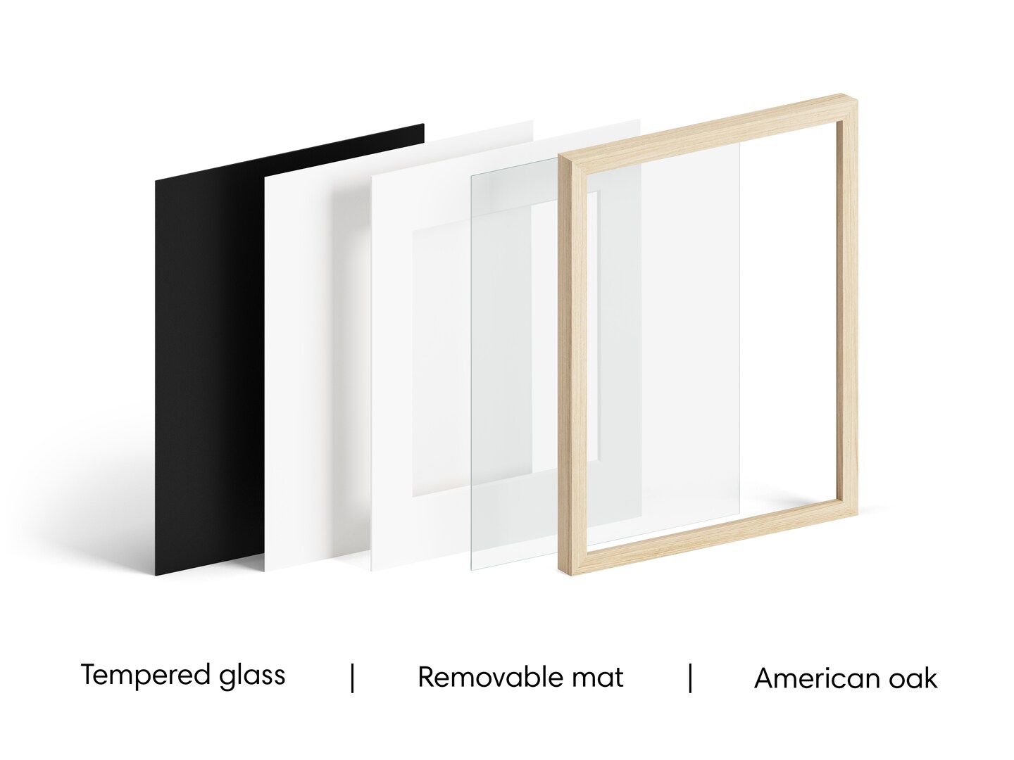Haus and Hues Oak Wood Picture Frames Matted with Real Glass