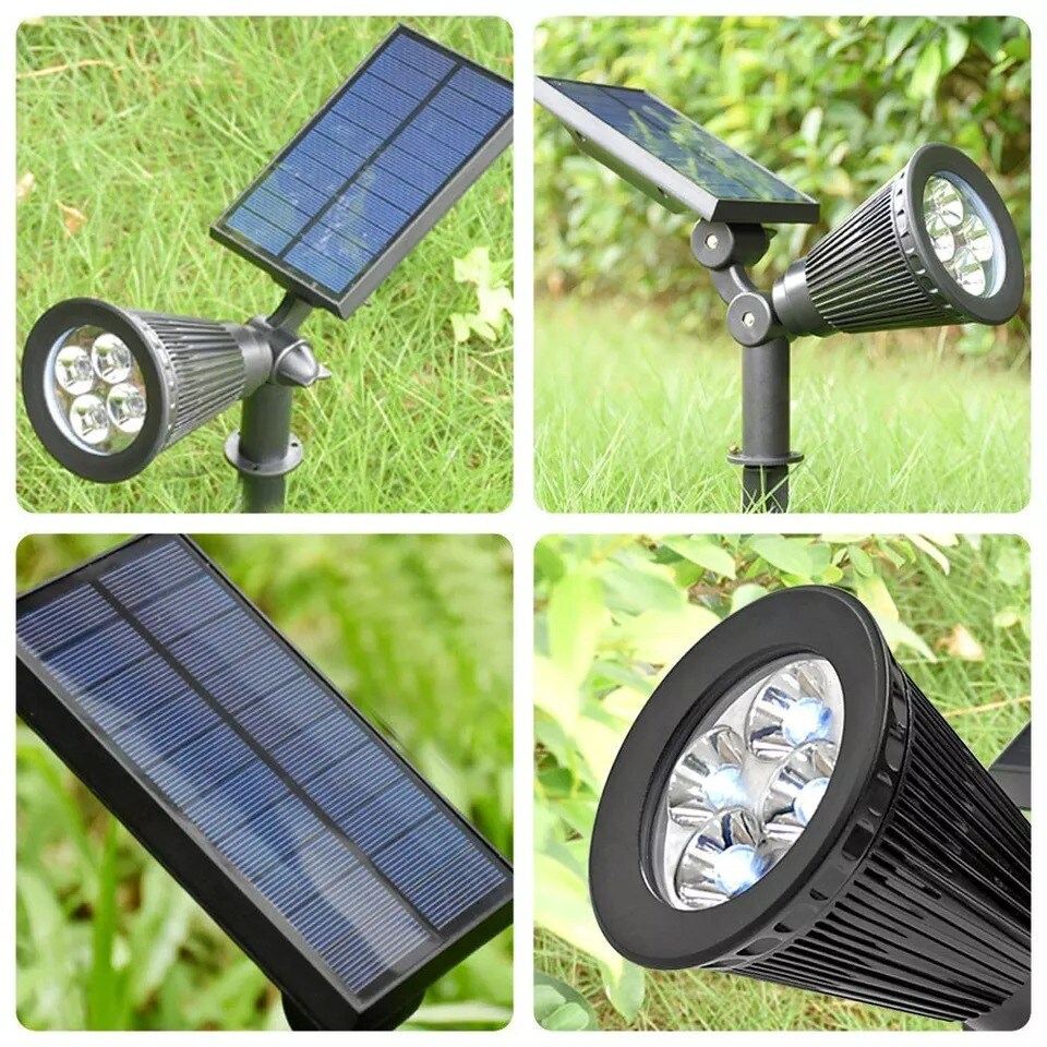 2Pack Solar Power Spot Lights LED Purple Garden Outdoor Path Landscape Wall Lamp