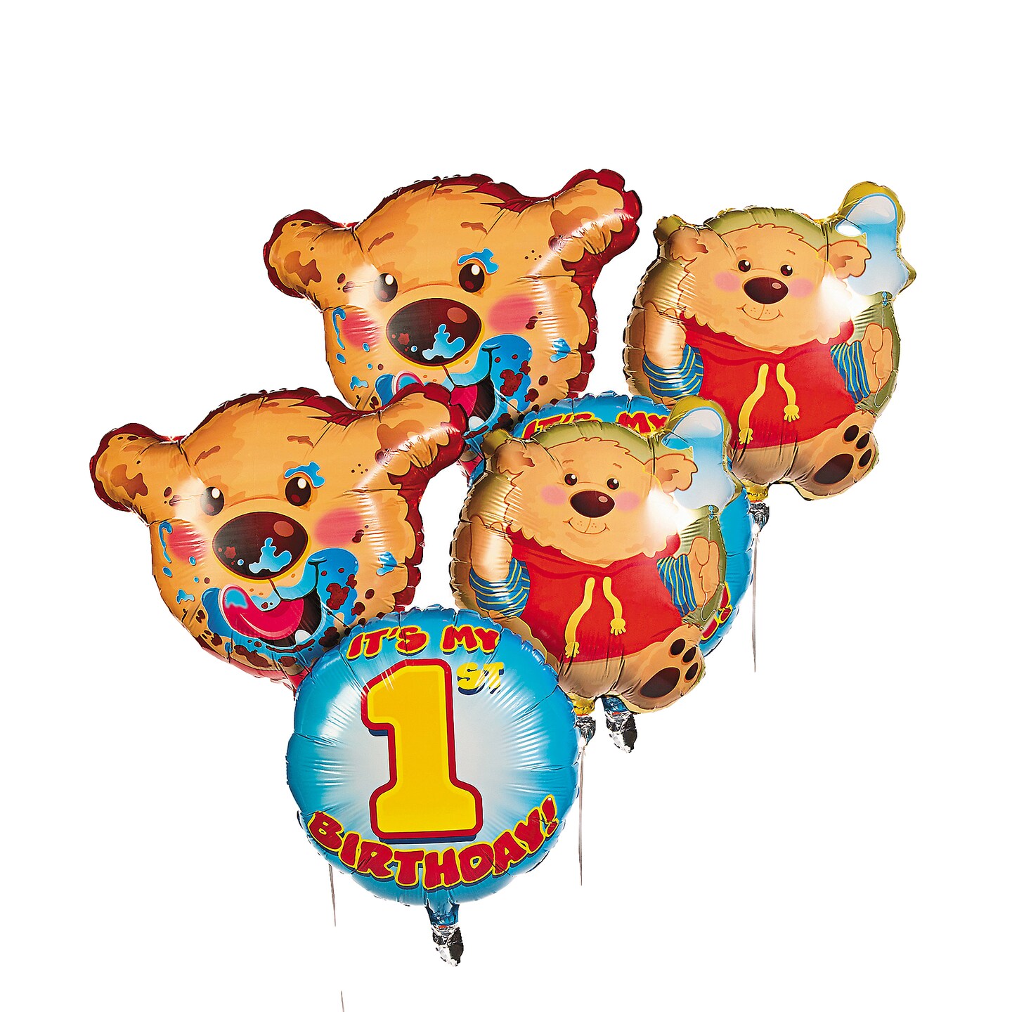1st Birthday Bear Mylar Balloonst - 3 Pc.