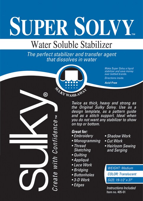 Sulky Super Solvy Water-Soluble Stabilizer-19.5&#x22;X36&#x22;