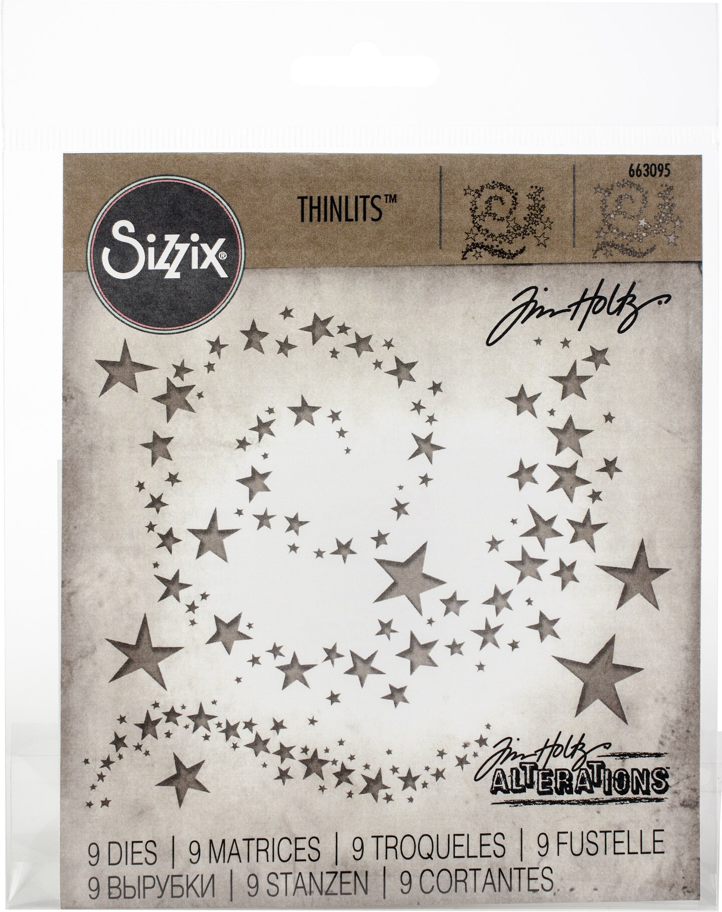 Sizzix Thinlits Dies By Tim Holtz 9/Pkg-Swirling Stars