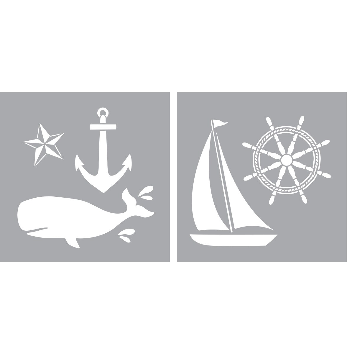 Americana Decor Stencil 8&#x22;X8&#x22; 2/Pkg-Nautical