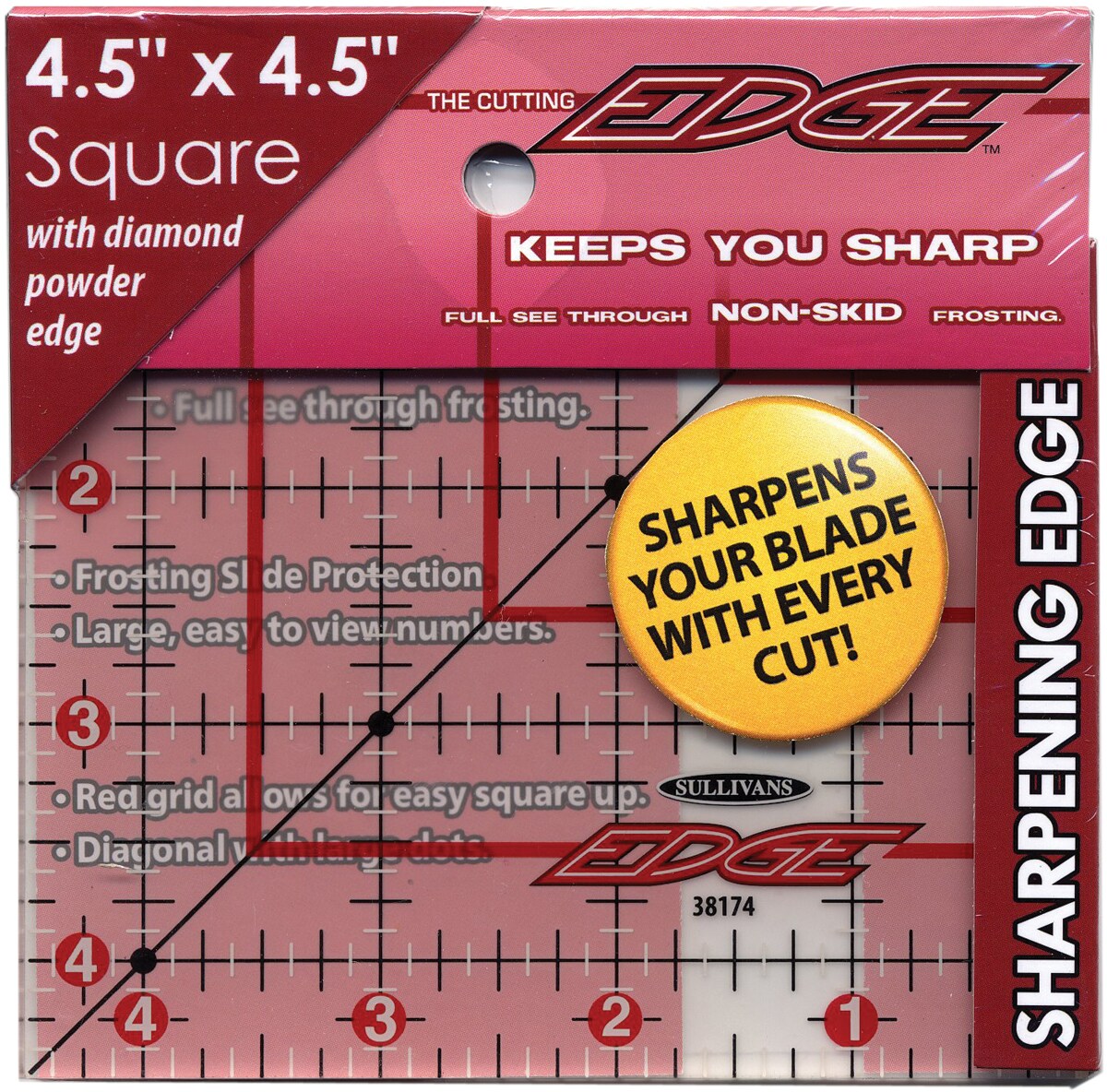 Sullivans The Cutting EDGE Frosted Ruler-4-1/2&#x22;X4-1/2&#x22;