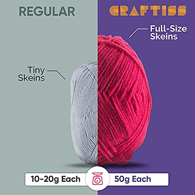 12*50g Acrylic Yarn Skeins - 1300 Yards of Soft Yarn for