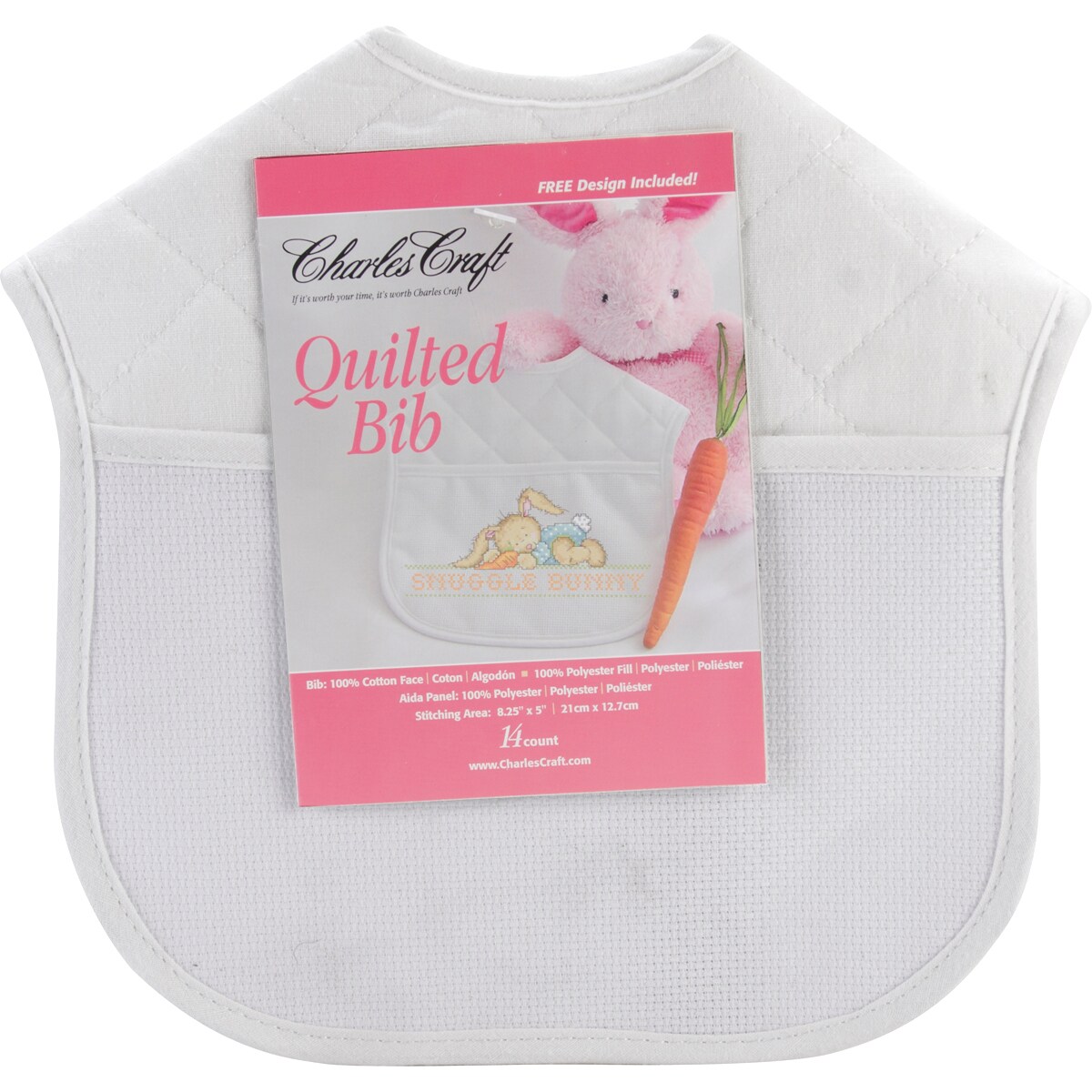 Charles Craft Quilted Baby Bib Count X Solid White Michaels