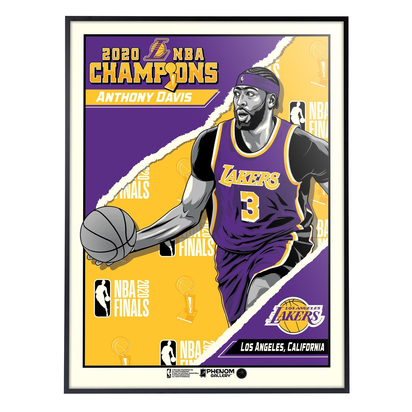 Phenom Gallery Los Angeles Lakers Anthony Davis &#x27;20 Champs Limited Edition Deluxe Framed Serigraph