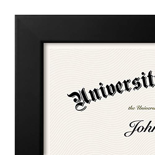 Americanflat 8.5x11 Picture Frame in Black - Use as Diploma Frame or Certificate Frame with Shatter Resistant Glass - Hanging Hardware and Easel Included for Wall and Tabletop Display
