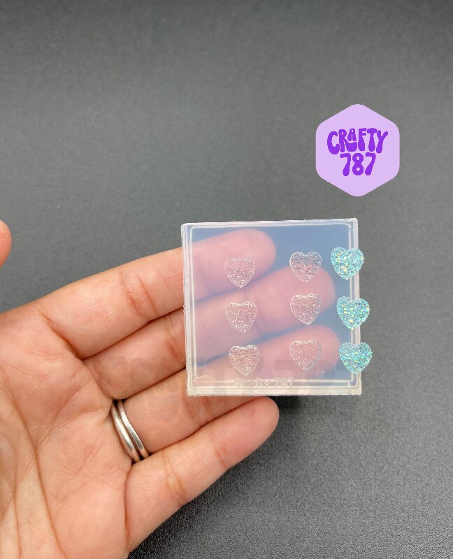 Druzy Heart 8mm Silicone Mold, Resin Mold, Polymer Clay, Resin Jewelry Mold (B5)