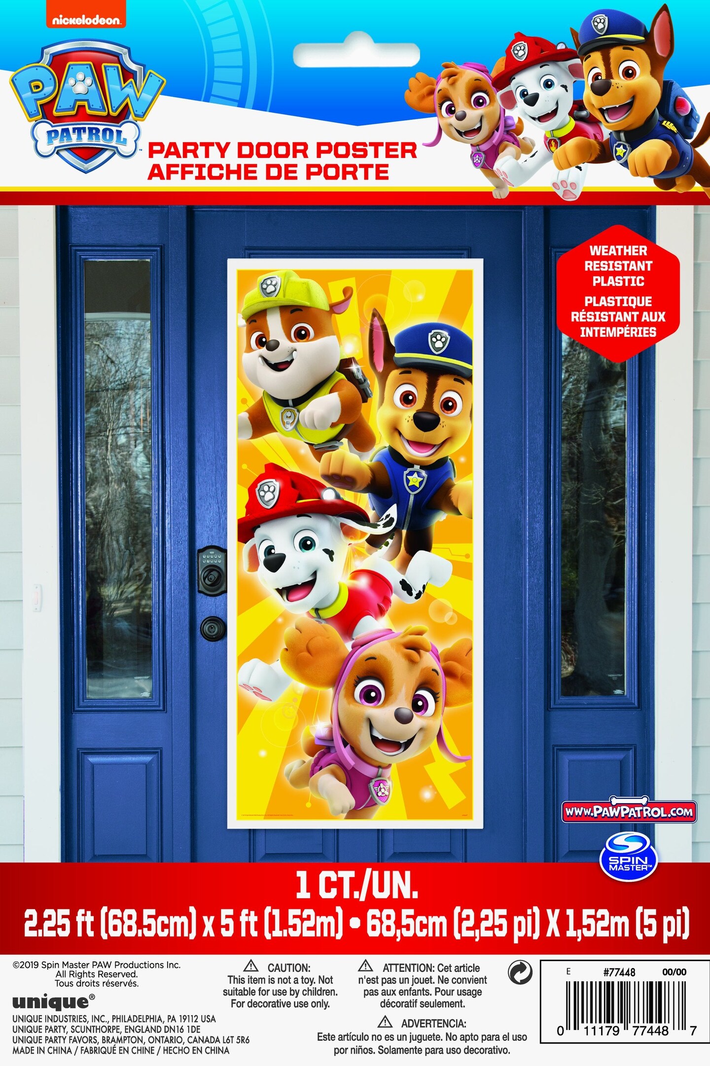 Paw Patrol Door Decoration Poster - 27&#x22; x 60&#x22; - 1ct