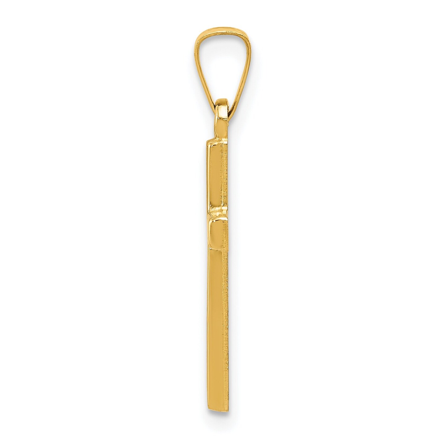 14K Yellow Gold Hollow Cross Charm Jewelry FindingKing