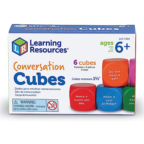 6 Pieces Ages 6+ Foam Cubes for Social-Emotional Learning School Counselor Supplies Speech Therapy Toys Ice Breaker Cubes
