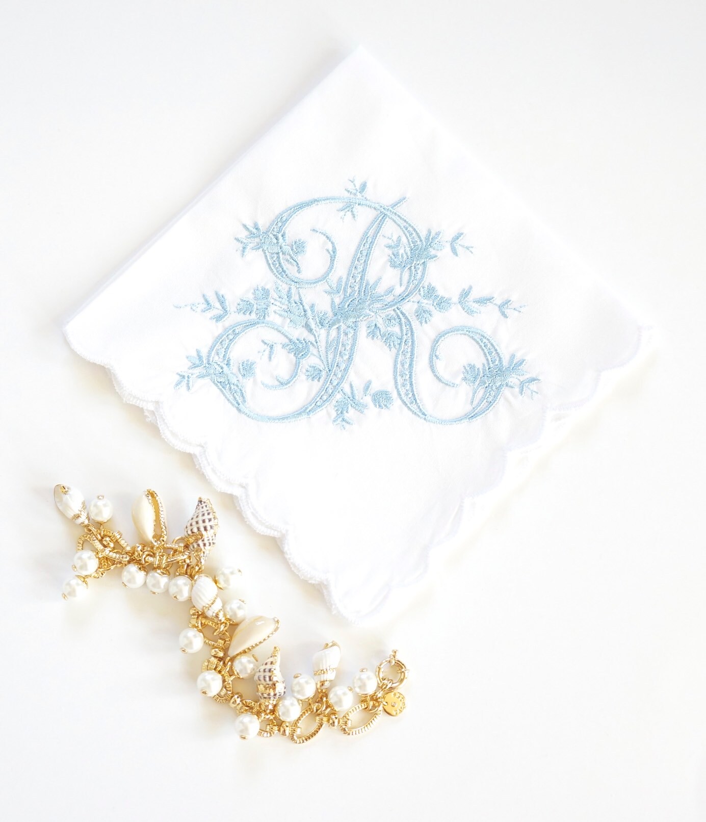 Vintage 2024 monogrammed handkerchiefs