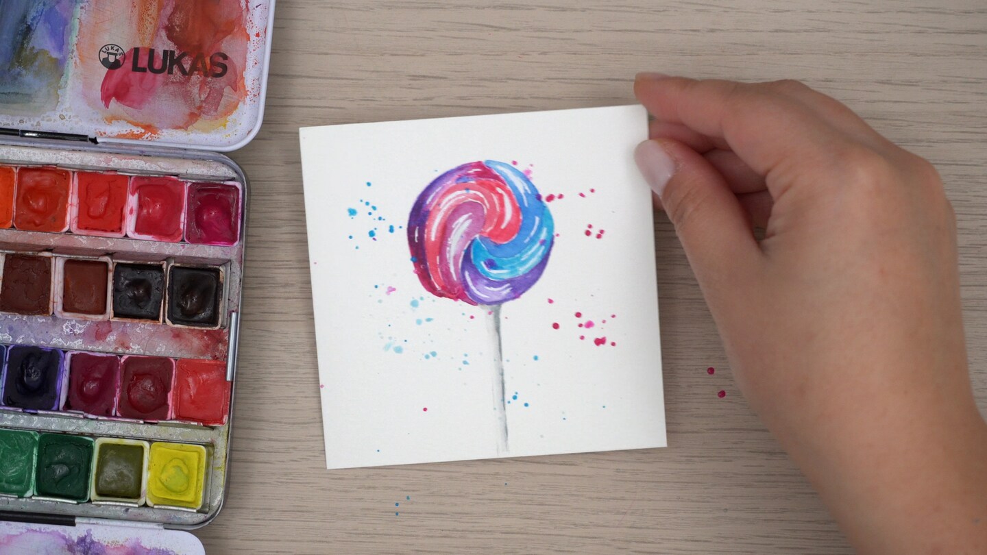 How to Paint a Watercolor Lollipop image 1