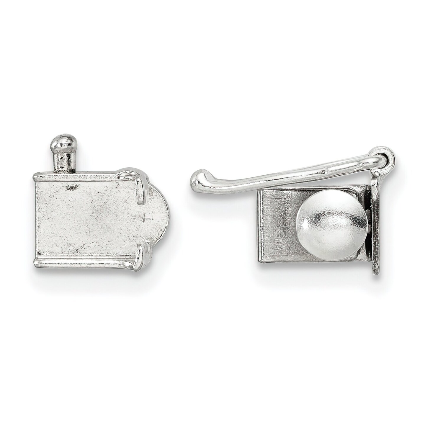 Sterling Silver Push Button Box Clasp (7.10Mm To 13.00Mm)