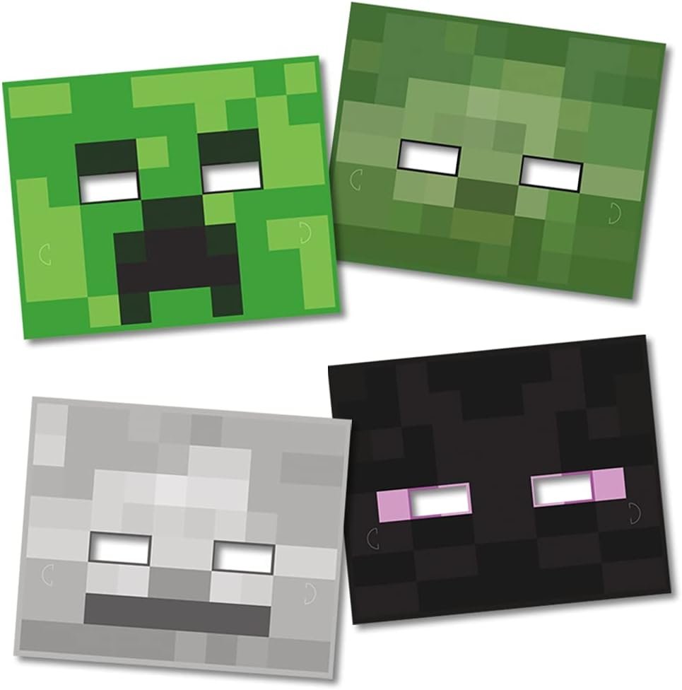 Minecraft Paper Masks -  8ct