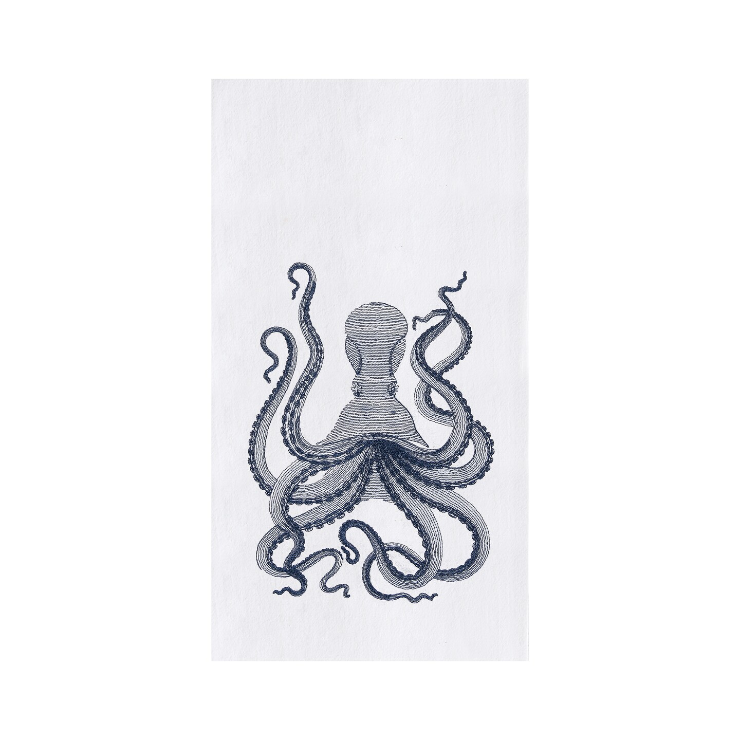 Blue Octopus Flour Sack Kitchen Towel Dishtowel